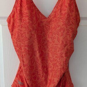 Speedo Printed V-Neck One Piece Bathing Suit